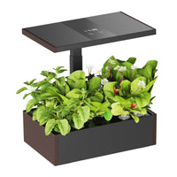 Serra idroponica, set per coltivazione idroponica in casa, con pannello di controllo e LED, serbatoio acqua 9,8 l, altezza regolabile, marrone