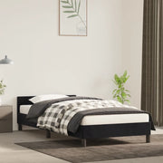 Giroletto con Testiera senza Materasso-Struttura Letto Nero 80x200 cm Velluto