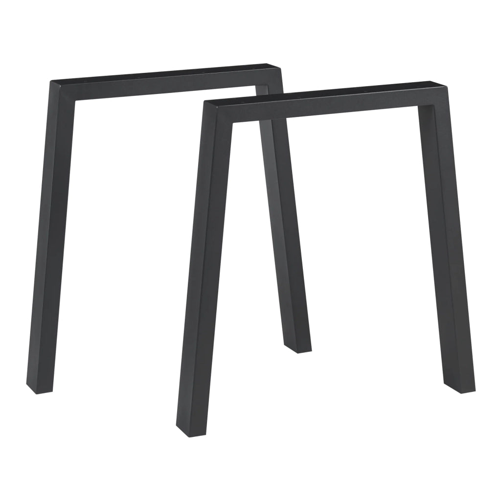 Set di 2 gambe per tavolo da arredamento moderno design originale 72 x 70 cm acciaio nero 03_0009670