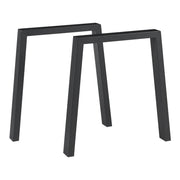 Set di 2 gambe per tavolo da arredamento moderno design originale 72 x 70 cm acciaio nero 03_0009670