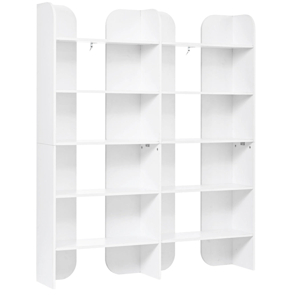 Libreria a giorno con 5 ripiani 160x135x25 cm in truciolare bianco