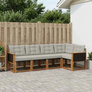 Set di divani da esterno 5 pz Naturale e Grigio Chiaro 3381943