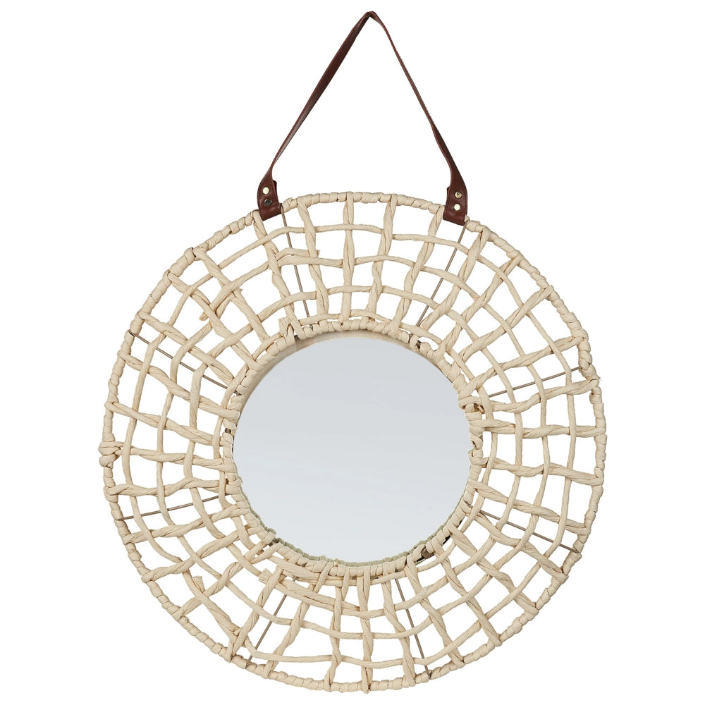 Specchio A Parete Appeso Decorazione Domestica Cornice In Bambù Rustico Design Boho Arredamento Soggiorno Camera Da Letto