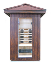 Sauna infrarossi da esterno con tegole canadesi, full optional 120x120x250cm Relpunt Nasha