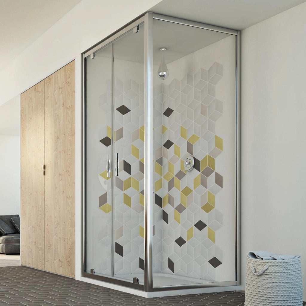 Box Doccia 90x100 AP. 100 CM H198 trasparente mod. Cristal Duo 2 Ante