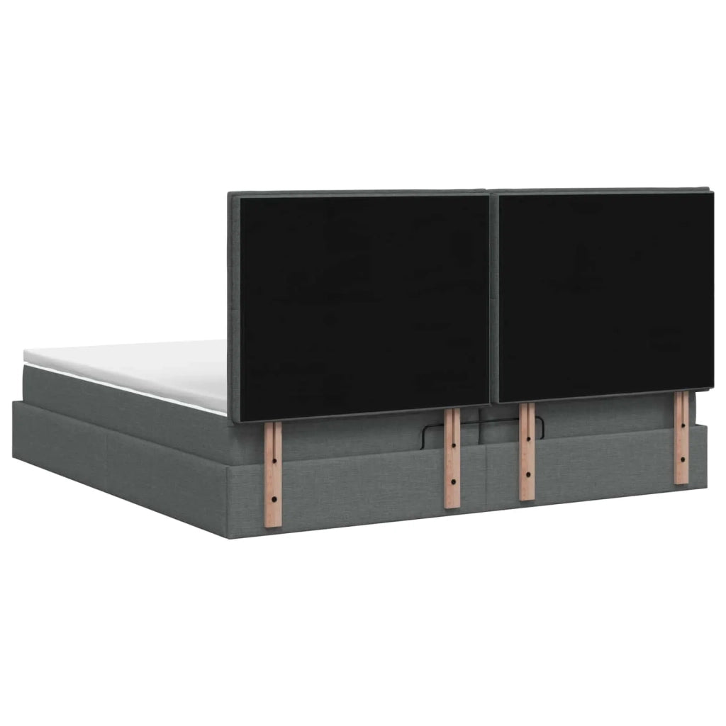 Letto Ottomano con Materasso e LED Grigio Scuro 200 x 200 cm 3458015