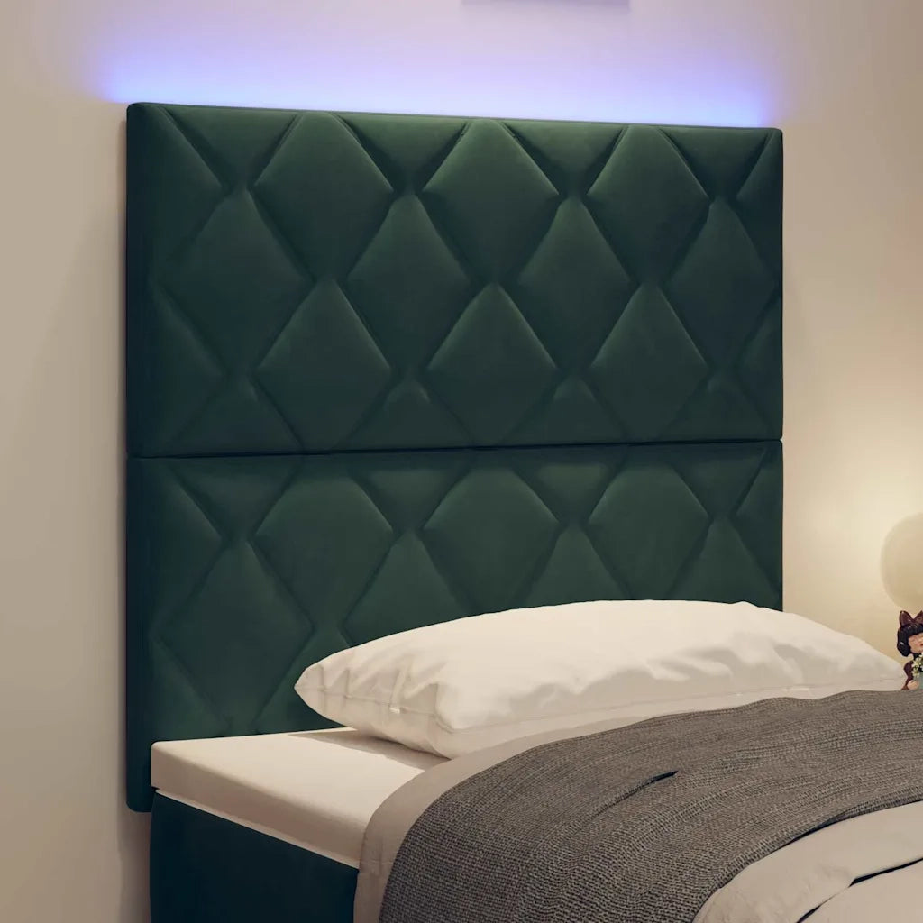 Testiera LED Verde Scuro 100 cm Velluto 3338511