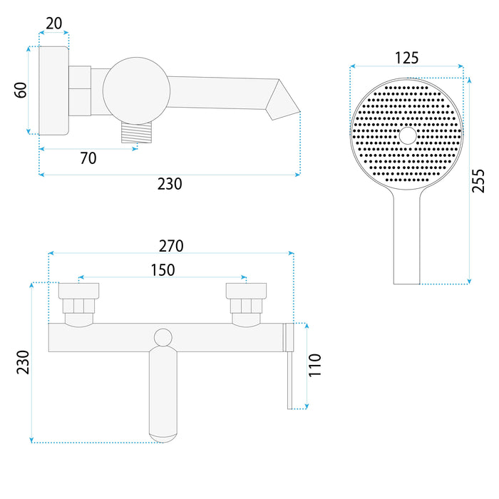 Rubinetto Da Vasca Rea Foss Gold Brush