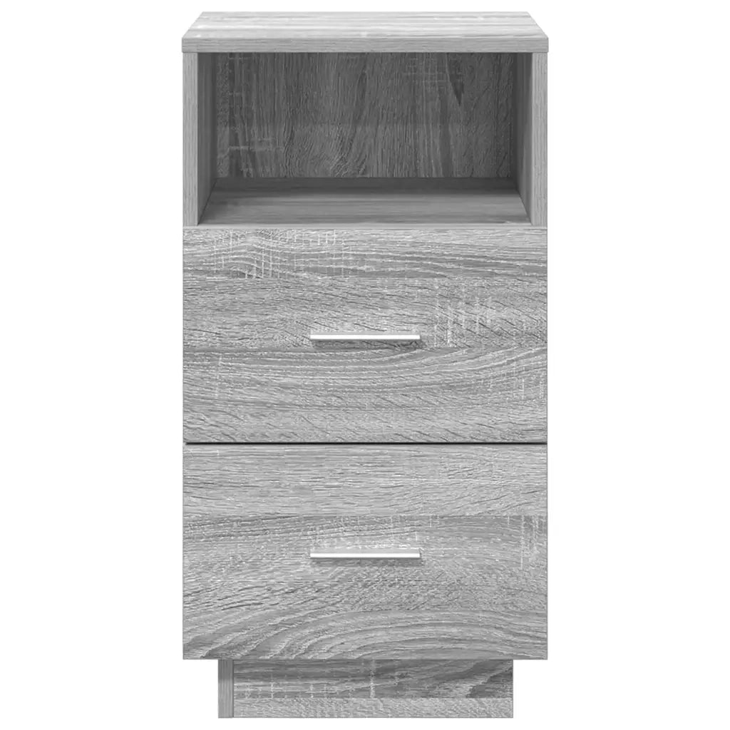 Comodino con 2 Cassetti Grigio Sonoma 36x36x68 cm 858588