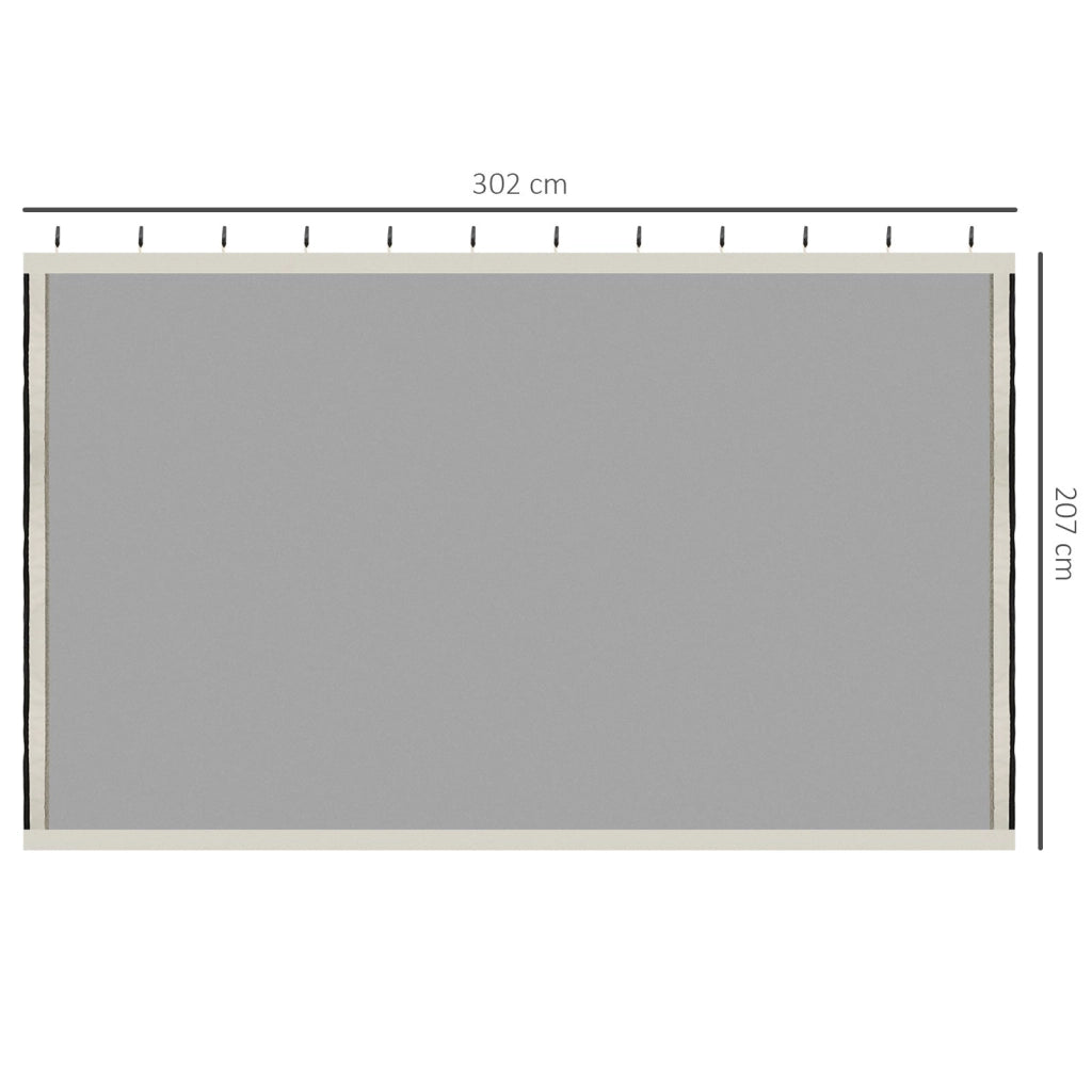 Zanzariera per Gazebo Tende di Ricambio Universale 302x207 cm con Cerniere Nero/Beige
