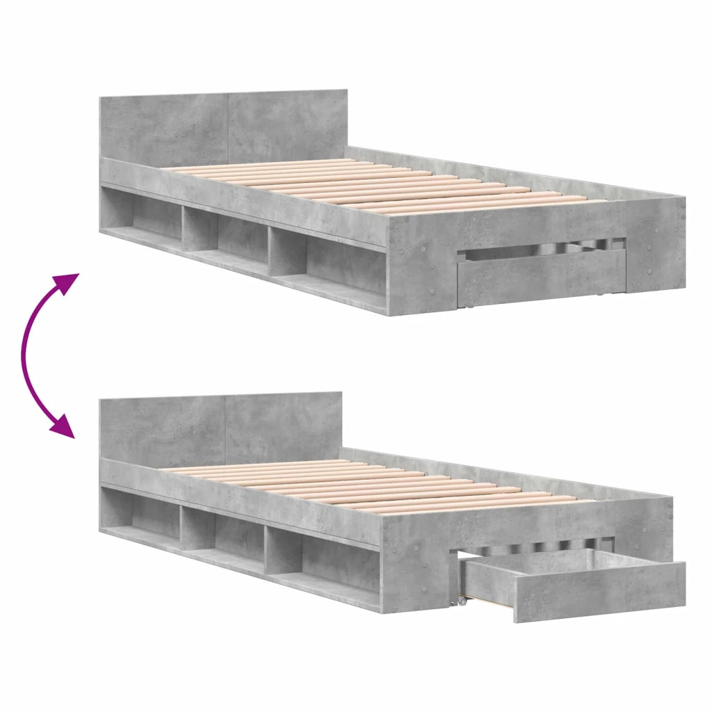 Telaio del letto con storage Grigio Cemento 80 x 200 cm 3429602