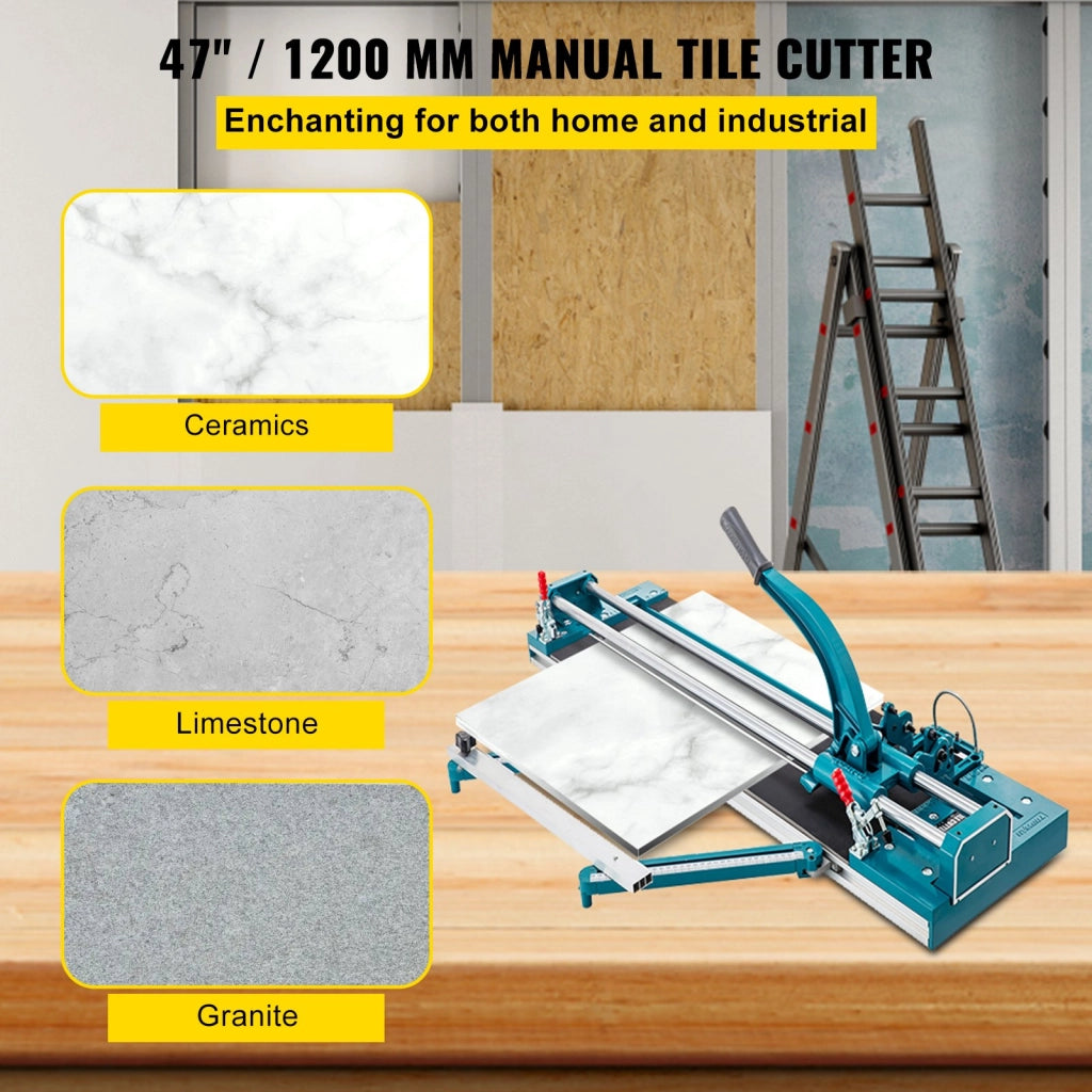 Tagliapiastrelle manuale 1200 mm a doppia rotaia con guida laser in lega di alluminio robusto e preciso per fai da te