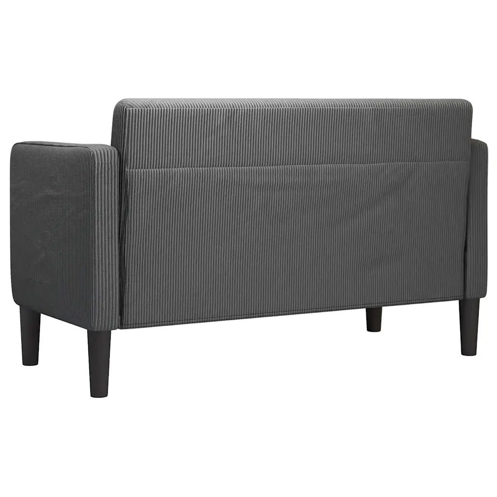 Divano Divanetto Grigio Scuro 109 cm Tessuto di Velluto a Coste 4100523
