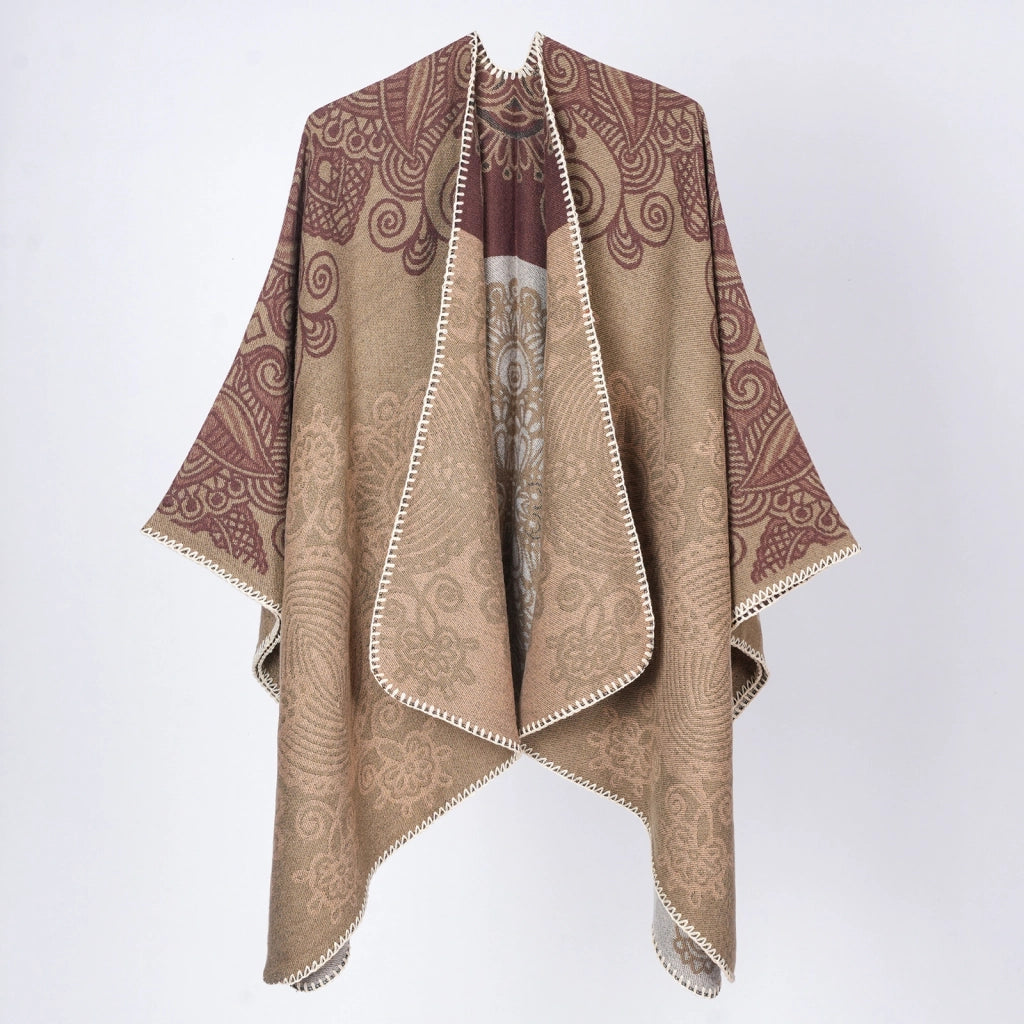 Cardigan/scialle a mantella da donna con motivo retr¨° a righe