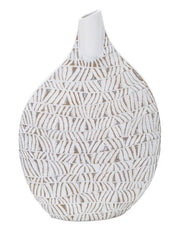 Vaso Nairobi 30,5x46,5x11,5 cm in Poliresina Bianco