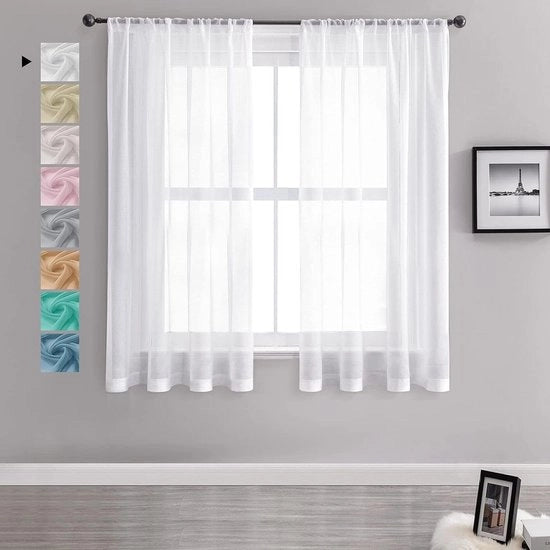 Tessuto Voile Plus Bianco - 140x180 cm - Moderno per Salotto, Camera, Cucina e Camera dei Bambini - Set a 2