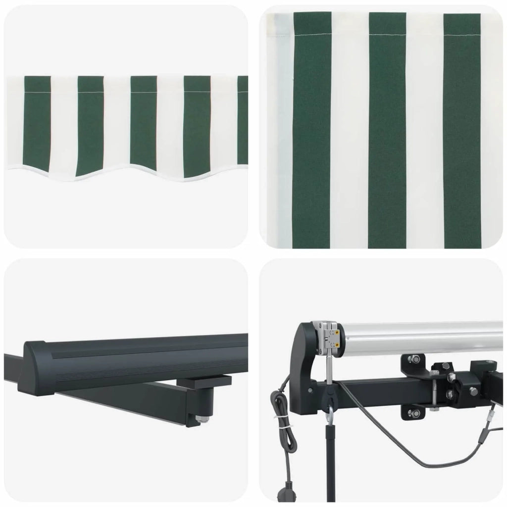 Tessuto per Tenda con Verde e Bianco 600 × 300 cm Poliestere 3331700