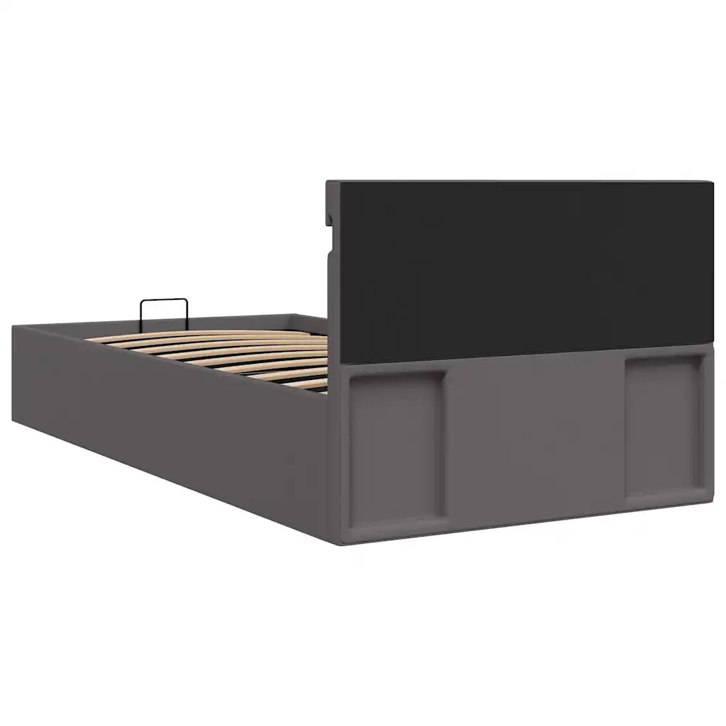 Giroletto Contenitore Idraulico LED Grigio Similpelle 100x200cm 285553