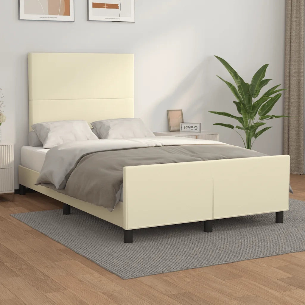 vidaXL Giroletto senza Materasso Crema 120x190 cm Similpelle