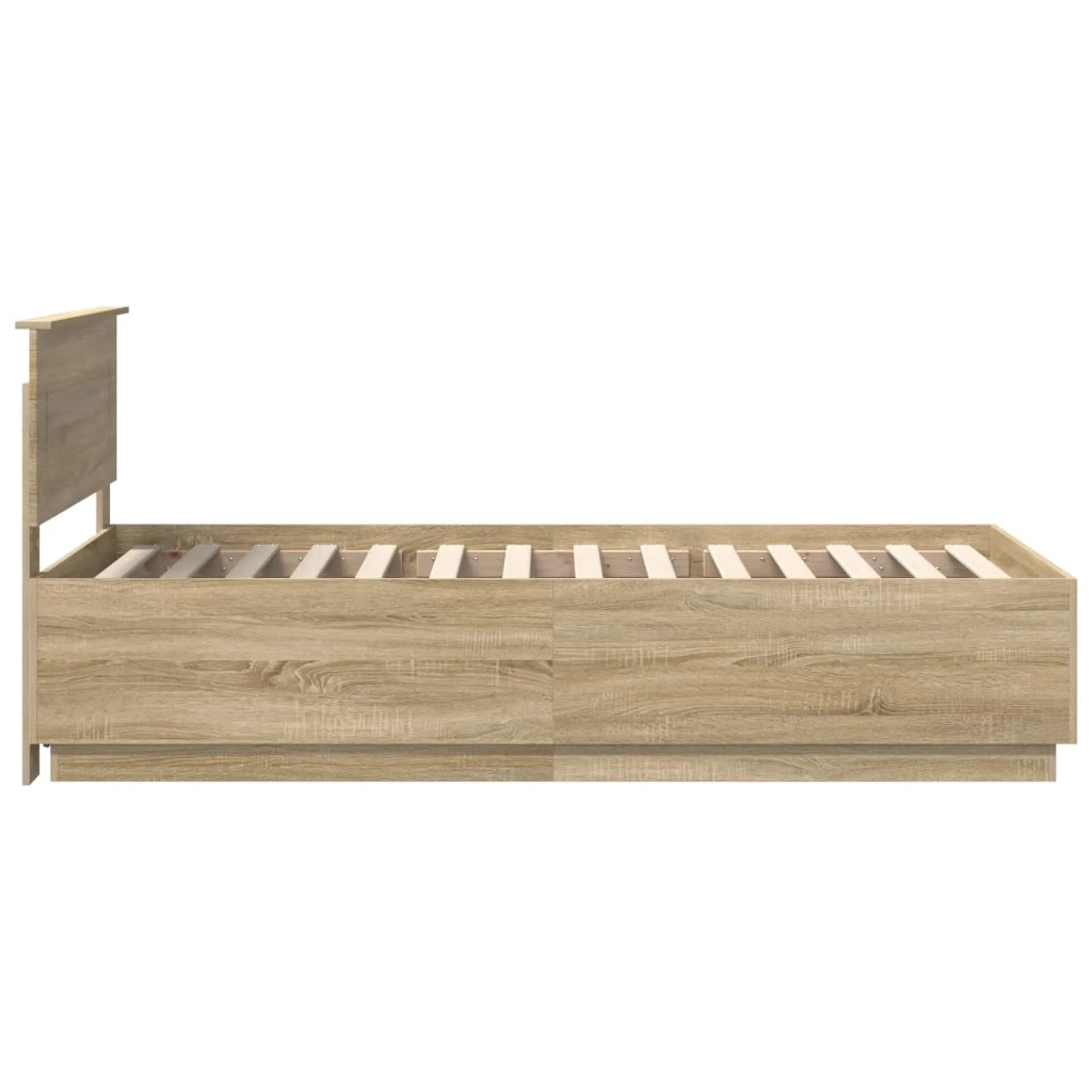 Struttura del letto Rovere Sonoma 70 x 190 cm Legno multistrato 3408126