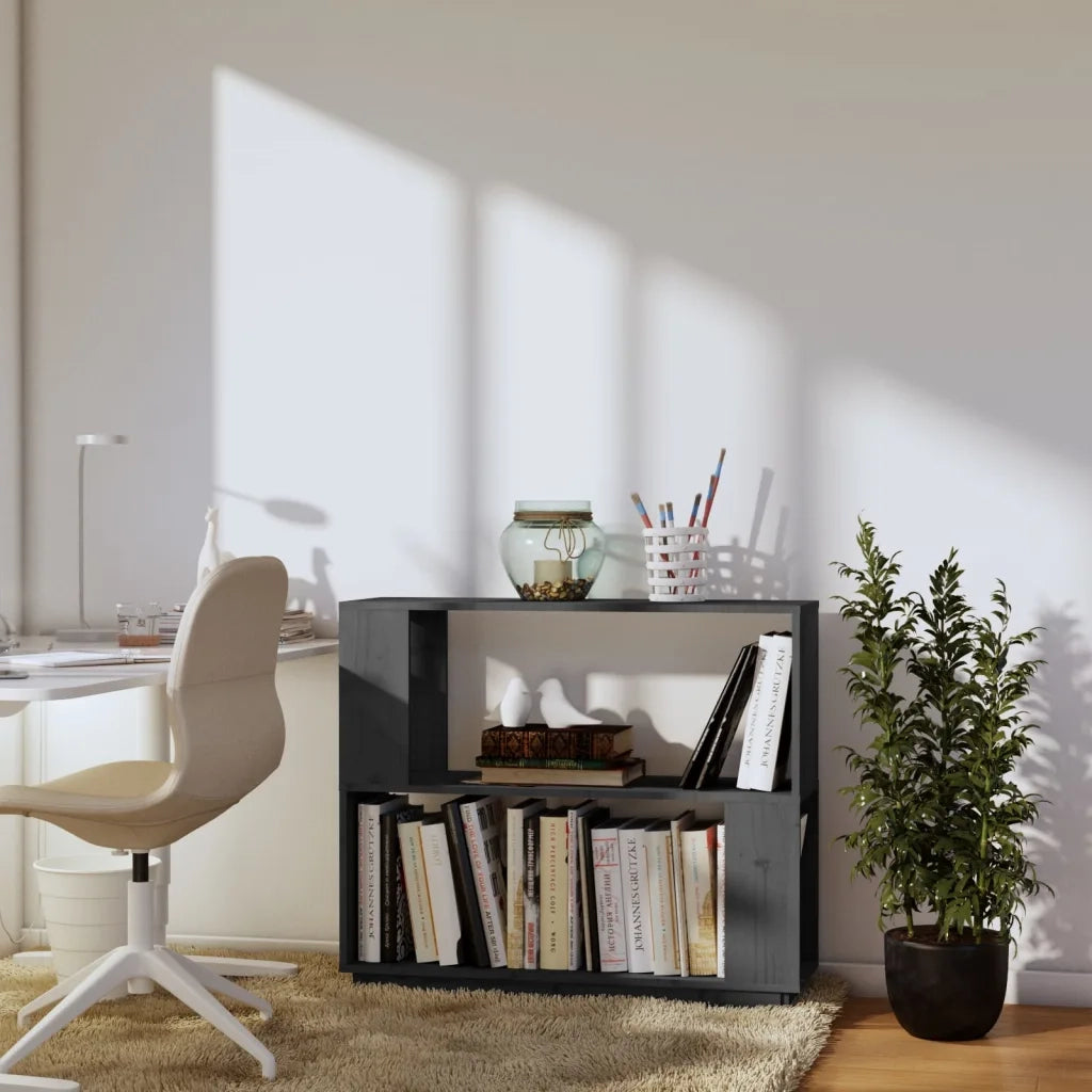 Libreria/Divisorio Grigio 80x25x70 cm in Legno Massello di Pino 814051