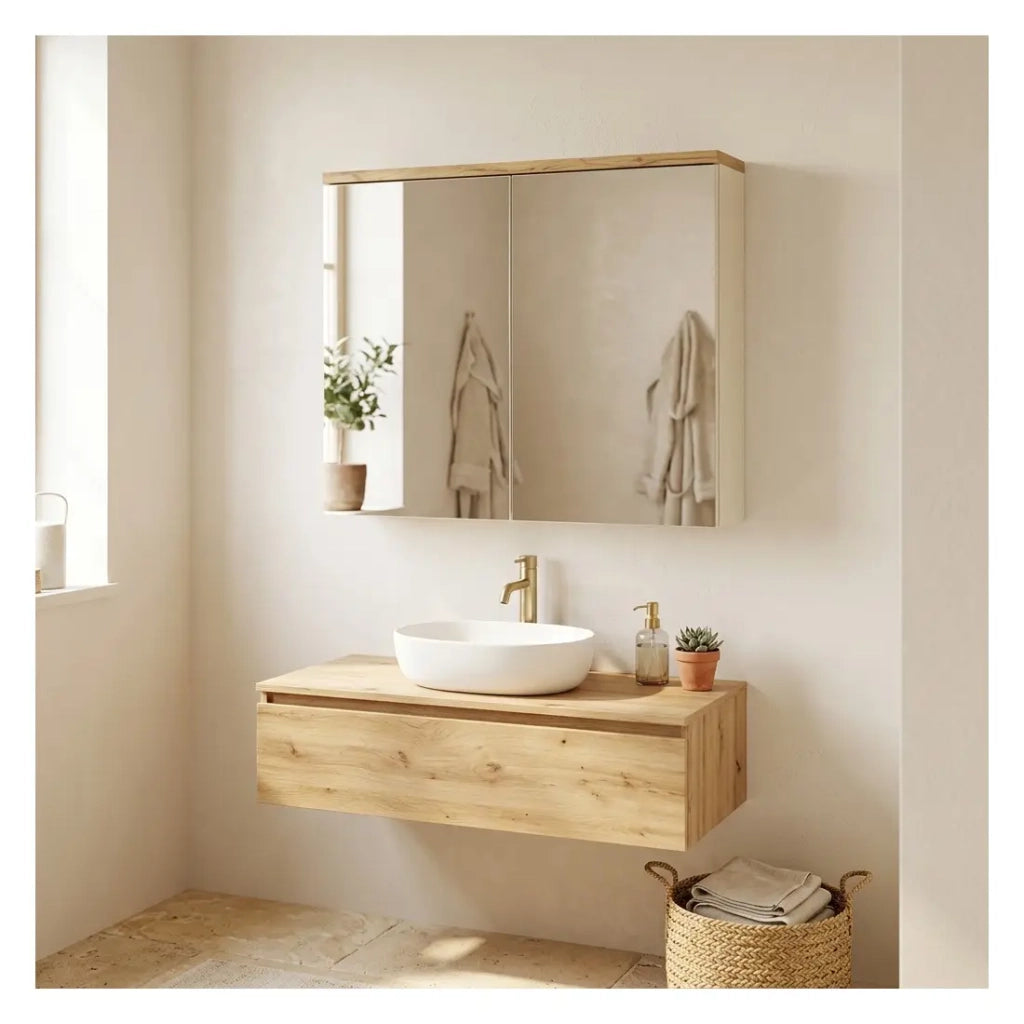 Mobile da arredo ERMANO con porte a specchio - L80 x H70 x P20 - Da appendere