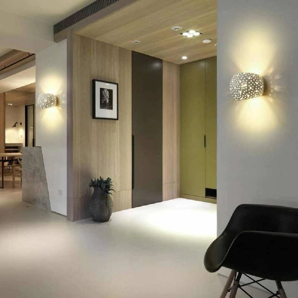 Trade Shop - Applique Da Parete In Gesso Tondo Up E Down Verniciabile Contemporanee G9 Gs-e42 -