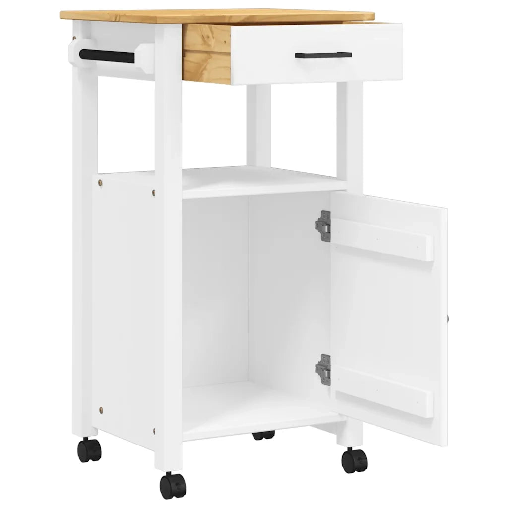 Carrello da Cucina MONZA 48x40x88,5 cm in Legno Massello di Pino 376090