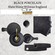 Bord SlateStone Vierkant - 6 Stuks - Zwart Porselein - 17x17 cm