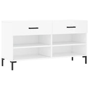 Panca Porta Scarpe | Scarpiera | Mobile per scarpe Bianca 102x35x55 cm in Legno Multistrato