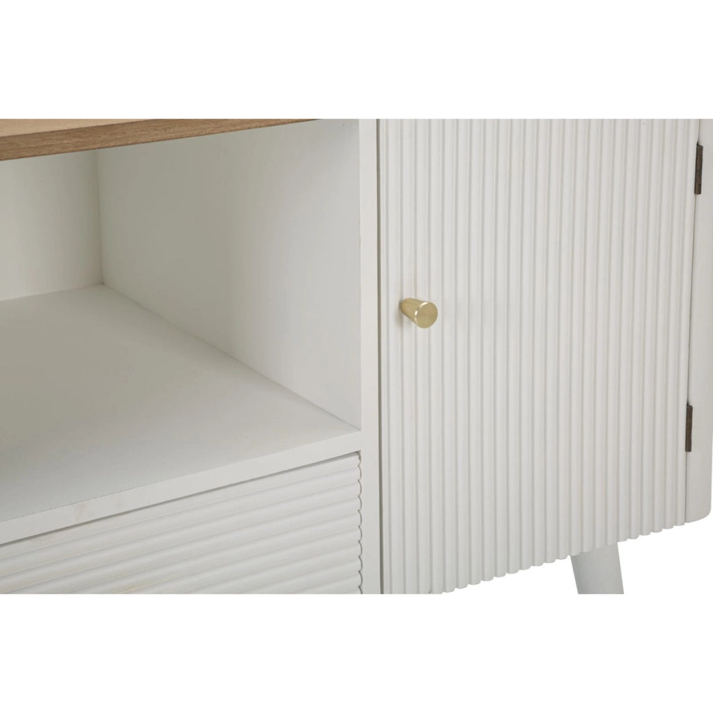 Mobile Porta TV VKH228, Bianco, Legno, 117x40x60 cm