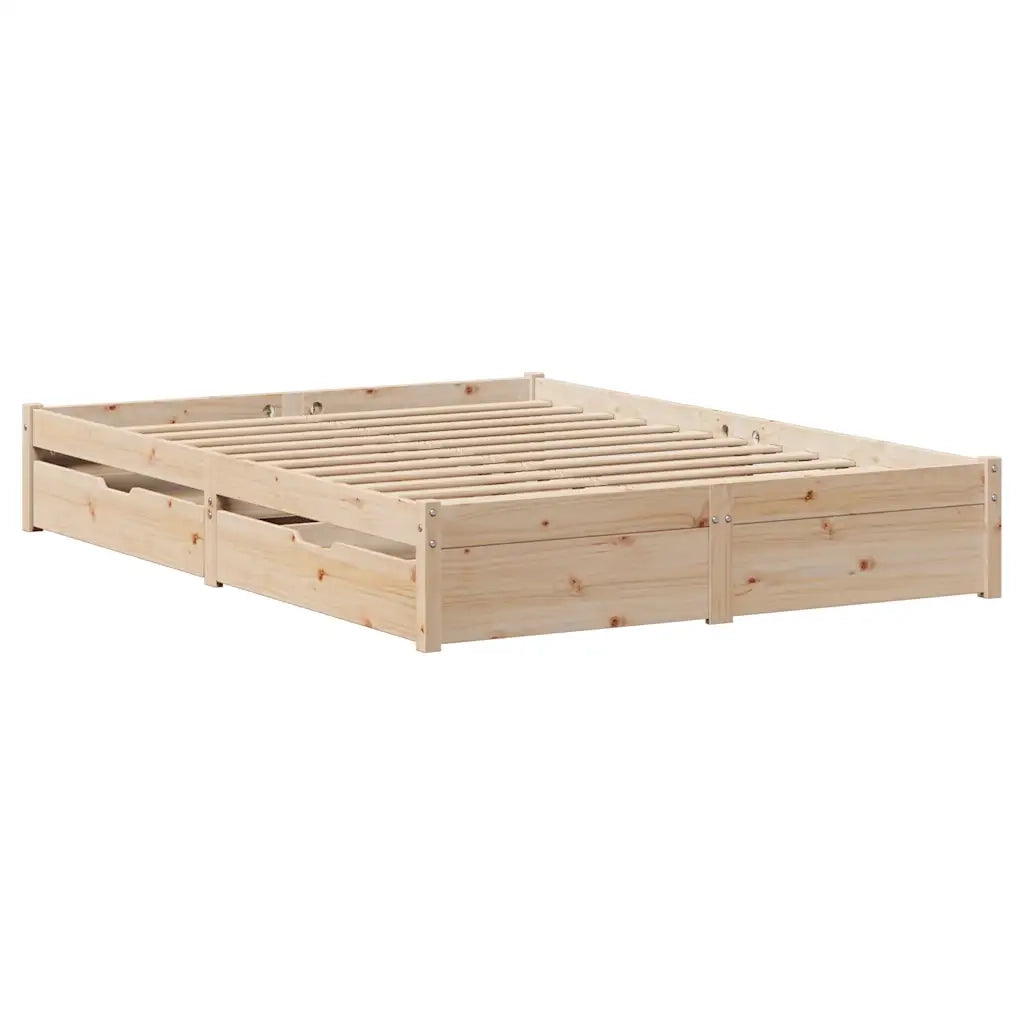 Letto senza Materasso 150x200 cm in Legno Massello di Pino
