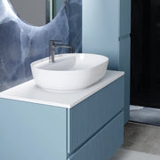 LAVABO DA APPOGGIO IN CERAMICA BIANCA CON FORO RUBINETTERIA MODELLO VENTUS 60 - 60,5X40,5X13,5  CM  - BAR