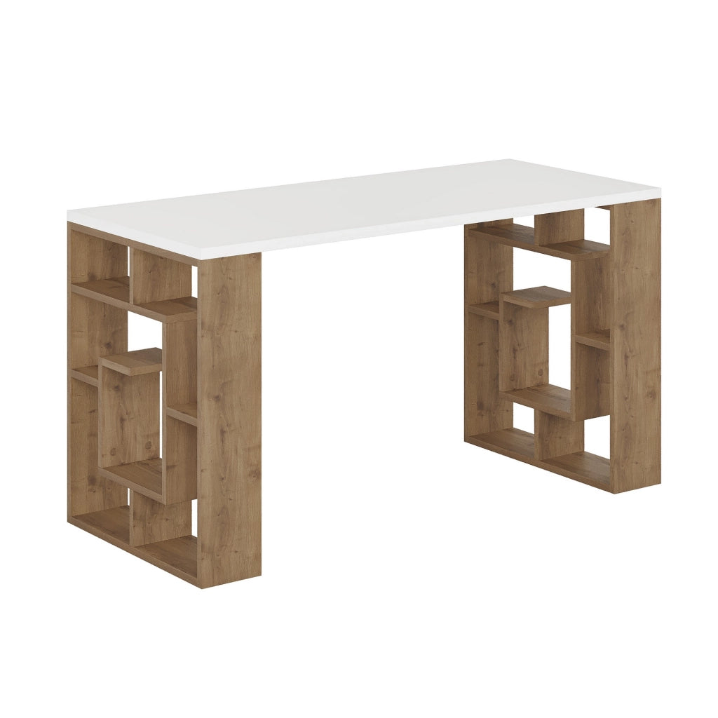 Scrivania in legno "Maze" 140 x 60 x 75 cm - Bianco