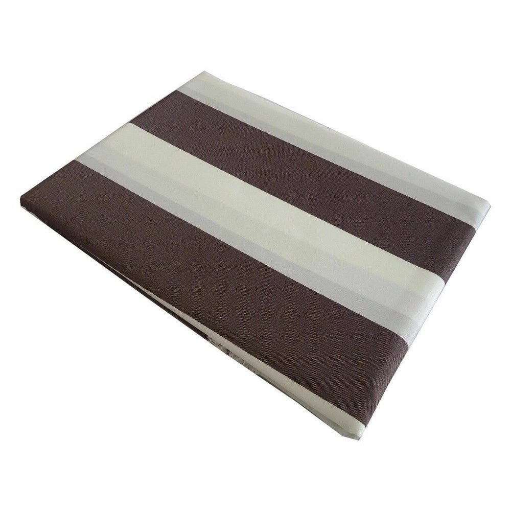 Trade Shop - Tenda Da Sole A Righe Con Anelli Per Porta Esterno Balcone Veranda Giardino 145x250cm - Marrone