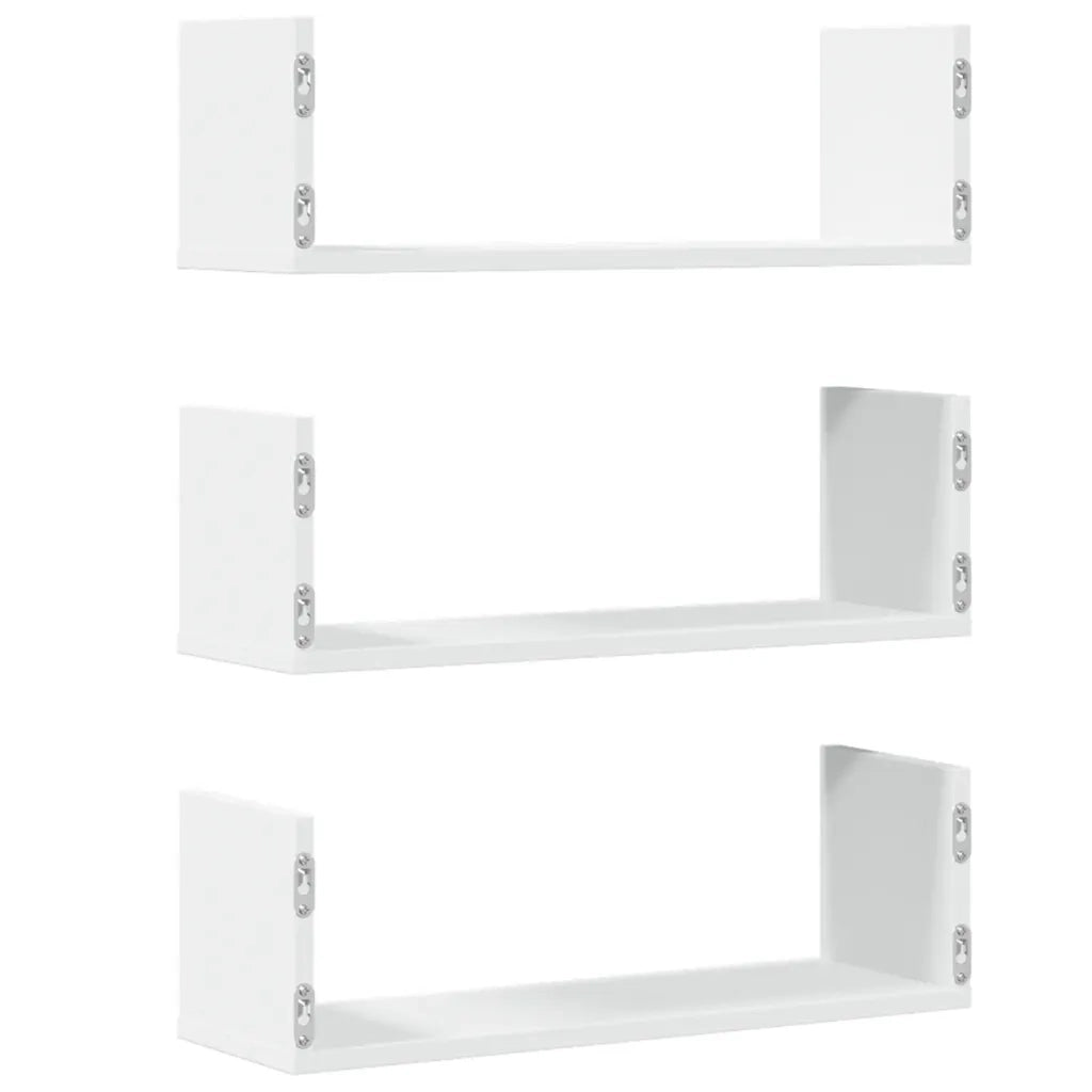 Mensole a Muro 3 pz Bianche 58x18x18 cm in Truciolato 853281