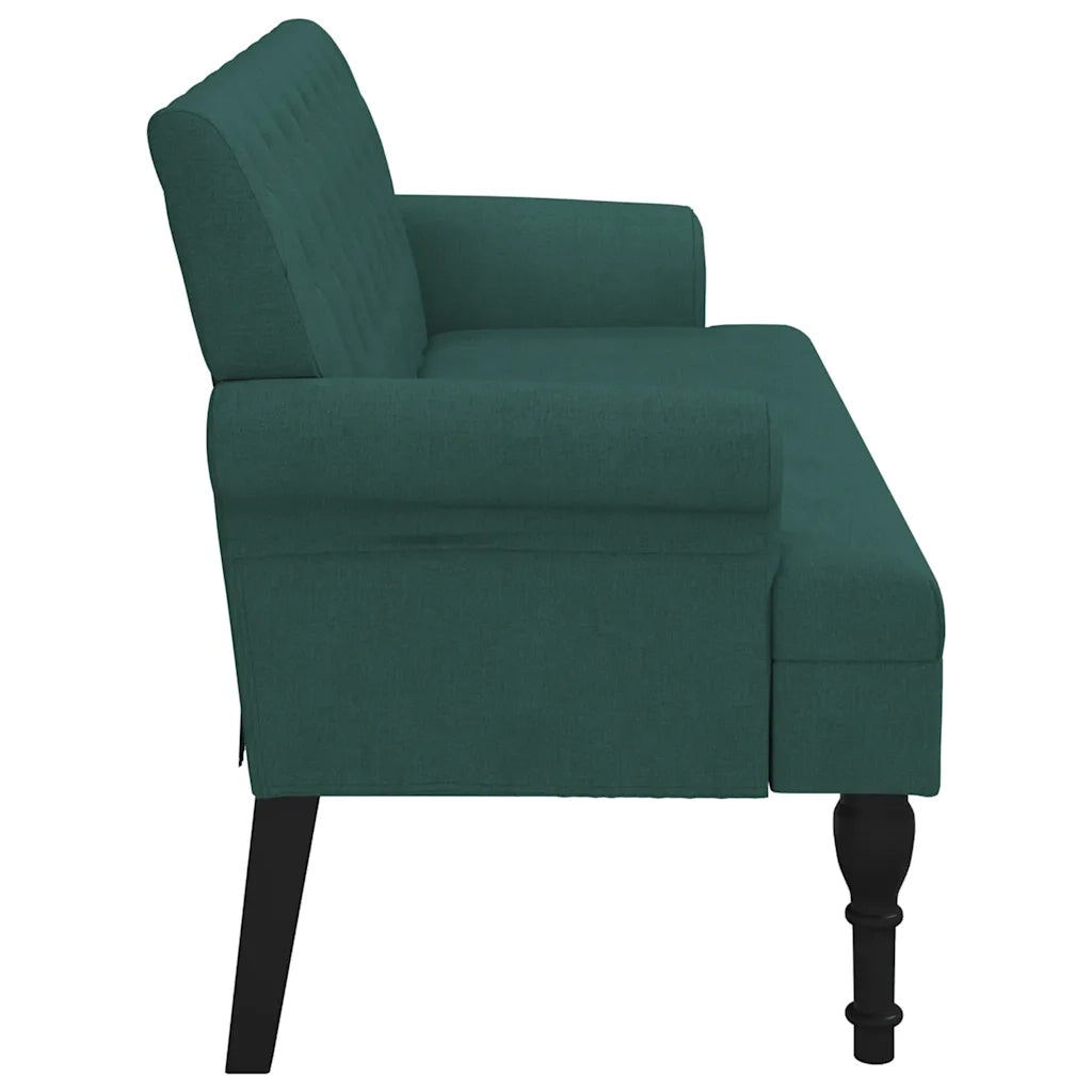 Panca con Schienale Verde Scuro 120x62x75,5 cm in Tessuto 372124