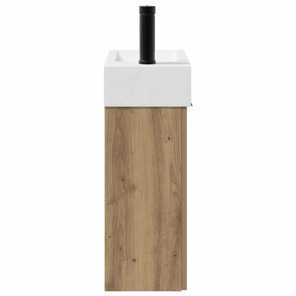 Mobile bagno con rubinetto Rovere Artigianale