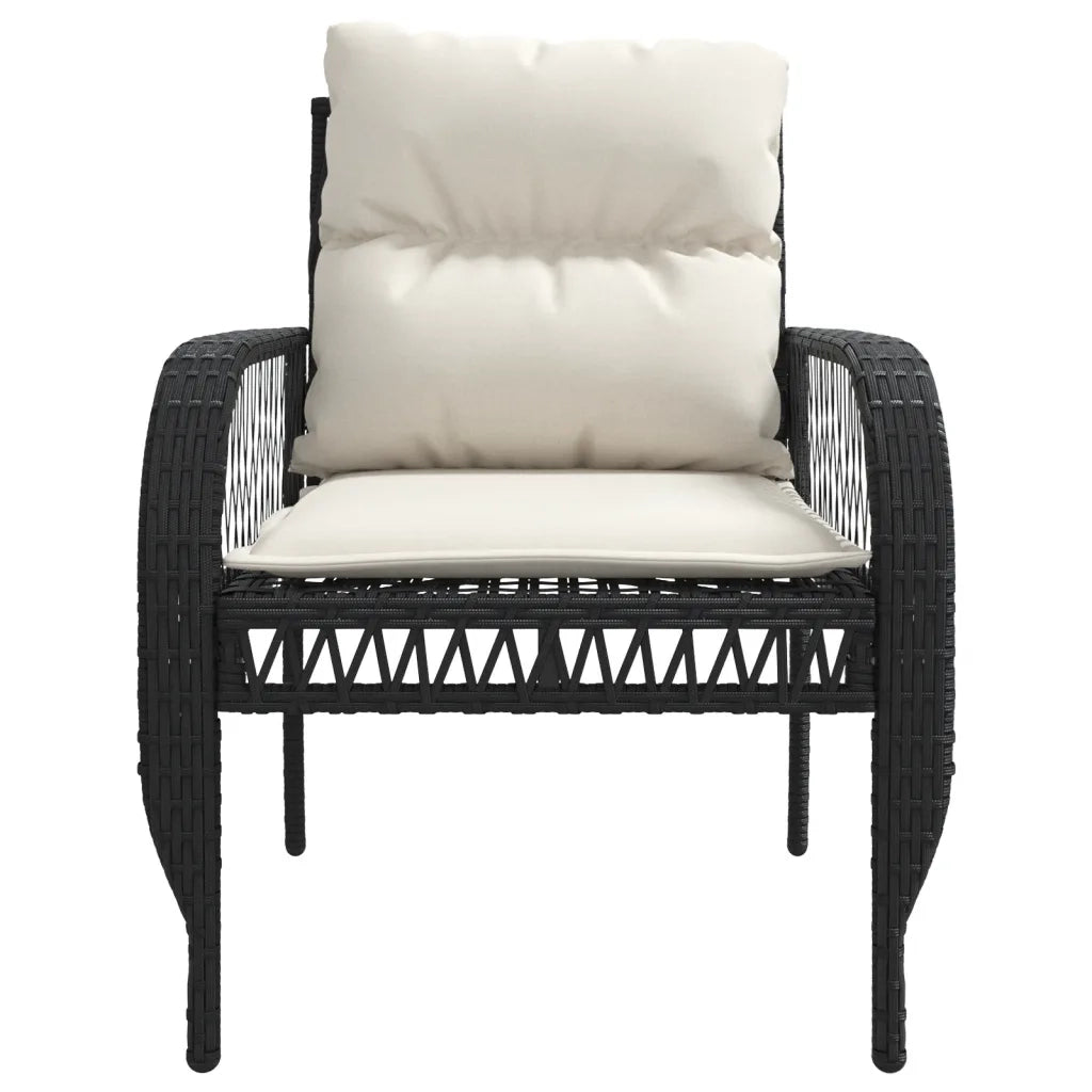 Set Divani da Giardino 4 pz con Cuscini Nero in Polyrattan 368726