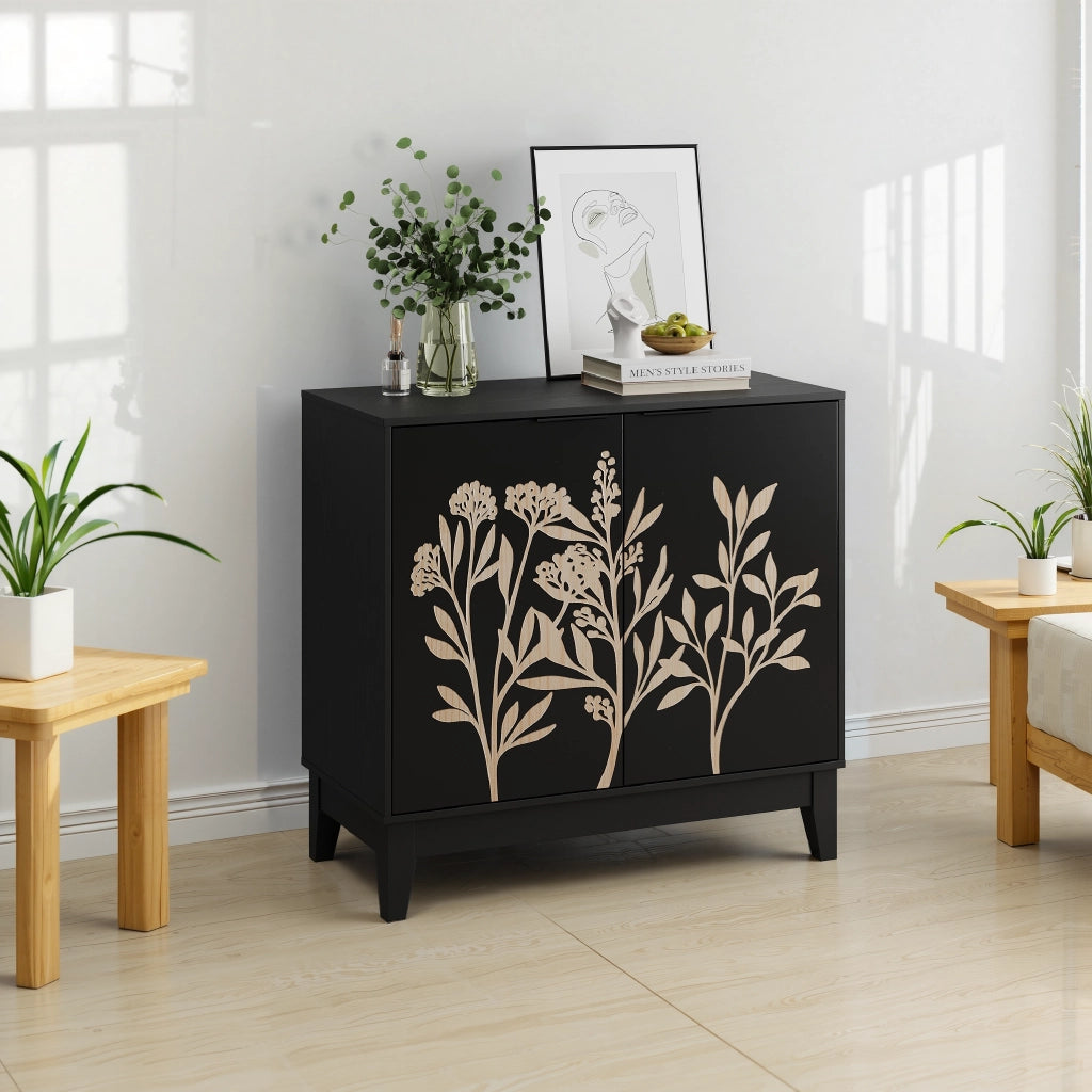 SIDEBOARD a 2 ante 93,5×46,0×19,0 cm MDF Nero