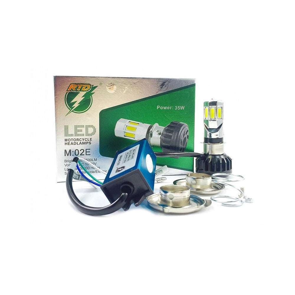 Trade Shop - Faro Lampada Led H4 H6 6 Kit Per Moto Motocicletta 35w Watt Mod. M02e 3500 Lmn -