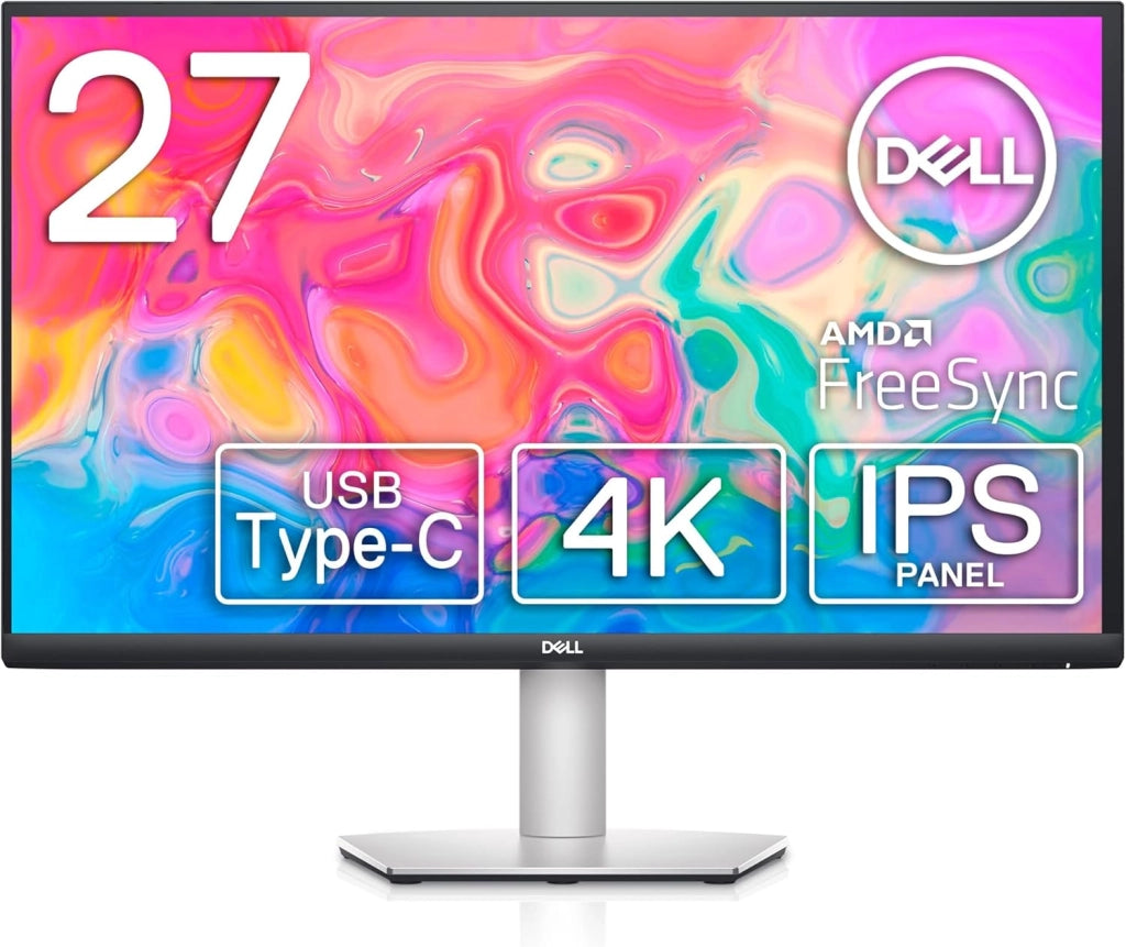 Dell S2721DS 27" QHD (2560x1440) Monitor, 75Hz, IPS, 4ms, AMD FreeSync, 99% sRGB, Regolabile in Altezza, Altoparlanti integrati, DisplayPort, 2x HDMI, 3 Anni di Garanzia, Argento