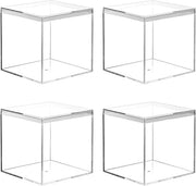 Set di 4 Dozzini Acril, 10 x 10 x 10 cm, Dozzine Transparente per Gioielli, Caramelle e Decorazioni