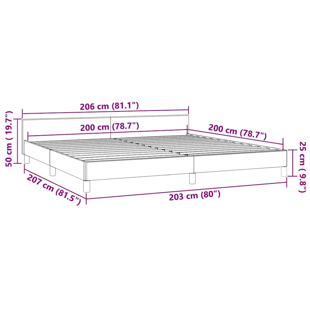 Giroletto senza Materasso Nero 200x200 cm in Velluto 347593