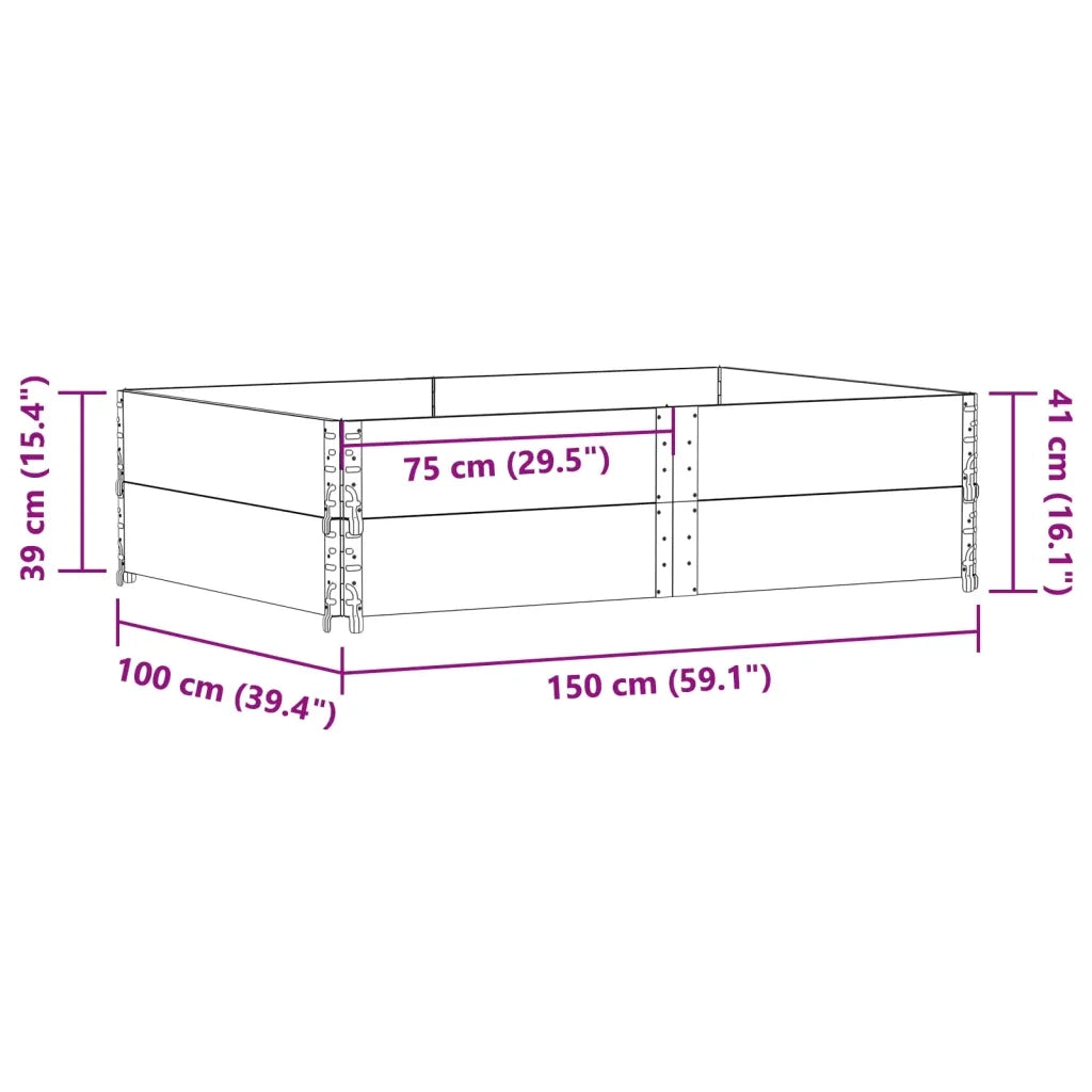 Fioriera da Giardino Marrone 150x100 cm Legno Massello di Pino 3295418