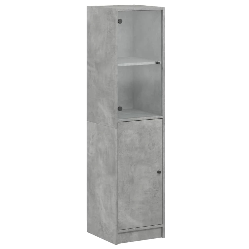Buffet credenza cassettiera mobiletto mobile contenitore organizer per cucina soggiorno salotto con anta in vetro 35 x 37 x 142 cm grigio 02_0030100