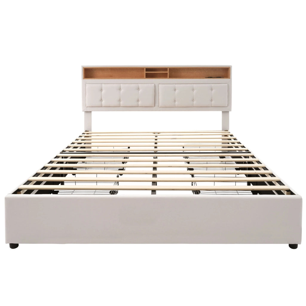 Letto Matrimoniale; Lino; Beige