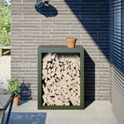 vidaXL Rastrelliera per Legna da Ardere Verde 60x40x80 cm in Acciaio