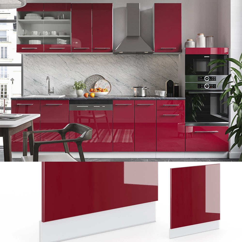 Vicco Pannello frontale Rosso bordeaux lucido 60 cm senza piano di lavoro