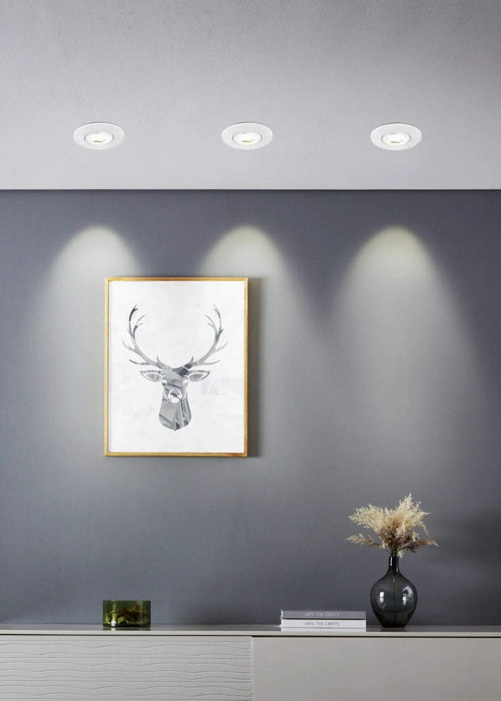 Faretto Incasso Moderno Gedrez Plastiche Bianche Trasparente Led 4,9W 3640Lm